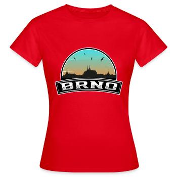 Brünn Tschechien Skyline Tschechisches Souvenir - Frauen T-Shirt - Rot - Vorne - AI Model Female 172 dark (172cm)