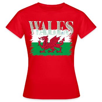 Pays de Galles - T-shirt Femme - rouge - Devant - AI Model Female 172 dark (172cm)