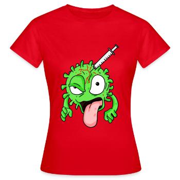 Virus vacciné - T-shirt Femme - rouge - Devant - AI Model Female 172 dark (172cm)