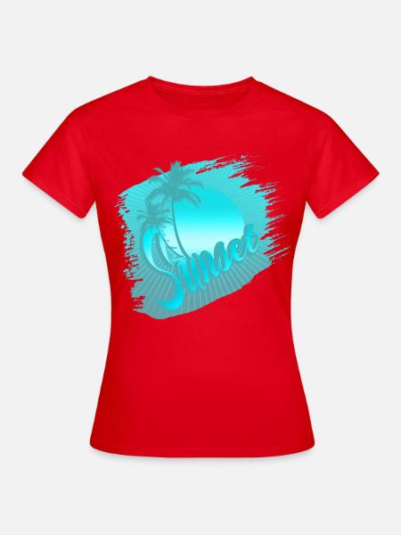 sunset blue - Frauen T-Shirt - Rot