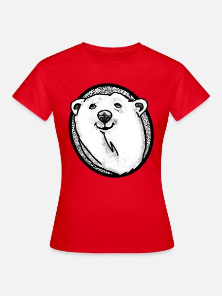 Schmunzelnder Eisbär - Frauen T-Shirt - Rot