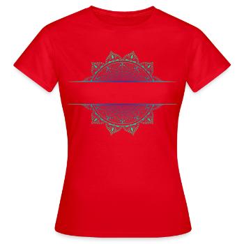 Mandala Cyan Green - Women's T-Shirt - red - Front - AI Model Female 172 dark (172cm)