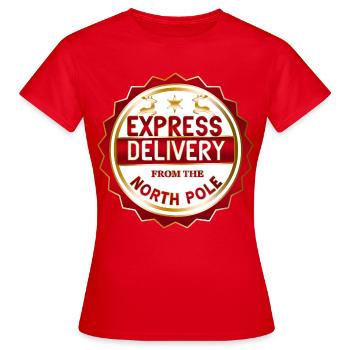 Livraison express au pôle Nord - T-shirt Femme - rouge - Devant - AI Model Female 172 dark (172cm)