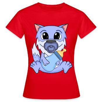 Baby Wolf - Frauen T-Shirt - Rot - Vorne - AI Model Female 172 dark (172cm)