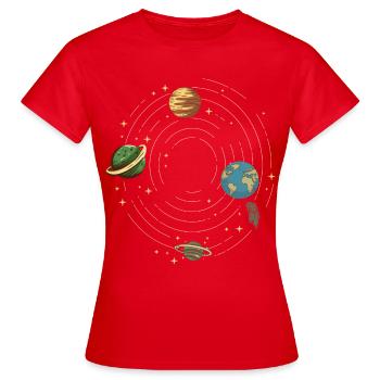 Planète - T-shirt Femme - rouge - Devant - AI Model Female 172 dark (172cm)