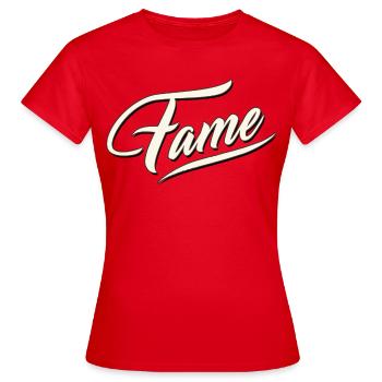 célébrité célèbre célèbre gagnant populaire connu - T-shirt Femme - rouge - Devant - AI Model Female 172 dark (172cm)