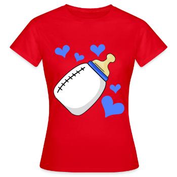 Bouteille de lait Garçon enceinte naissance - T-shirt Femme - rouge - Devant - AI Model Female 172 dark (172cm)