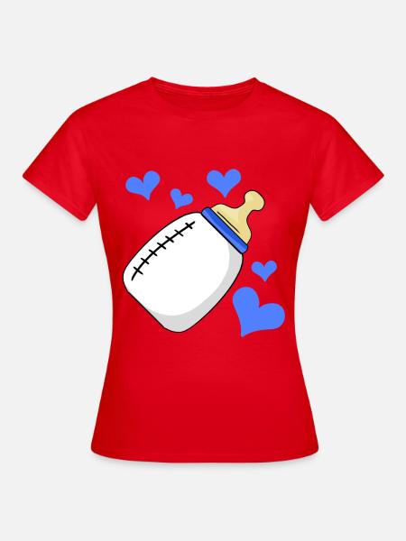 Milchflasche Junge Schwanger Geburt - Frauen T-Shirt - Rot