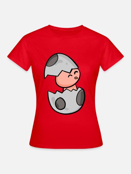 Huhn Ei Motiv - Frauen T-Shirt - Rot