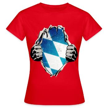 Bayern Bleu Blanc sous le maillot - T-shirt Femme - rouge - Devant - AI Model Female 172 dark (172cm)