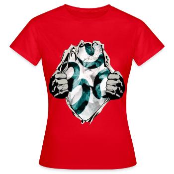 Om under the shirt - Women's T-Shirt - red - Front - AI Model Female 172 dark (172cm)