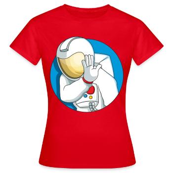 Astronaute timide - T-shirt Femme - rouge - Devant - AI Model Female 172 dark (172cm)