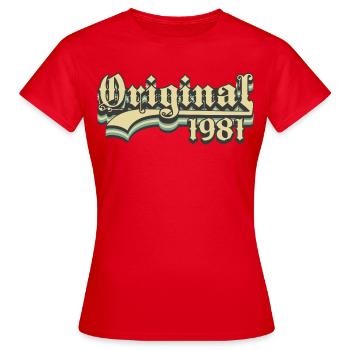 Geboren in 1981 - Frauen T-Shirt - Rot - Vorne - AI Model Female 172 dark (172cm)