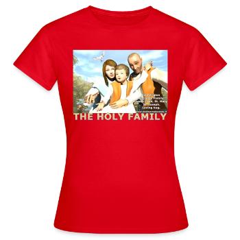 Die Heilige Familie - ( Die Heilige Familie ) - Frauen T-Shirt - Rot - Vorne - AI Model Female 172 dark (172cm)