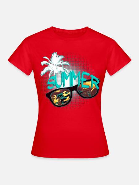 Sonnenbrille Palme mint - Frauen T-Shirt - Rot