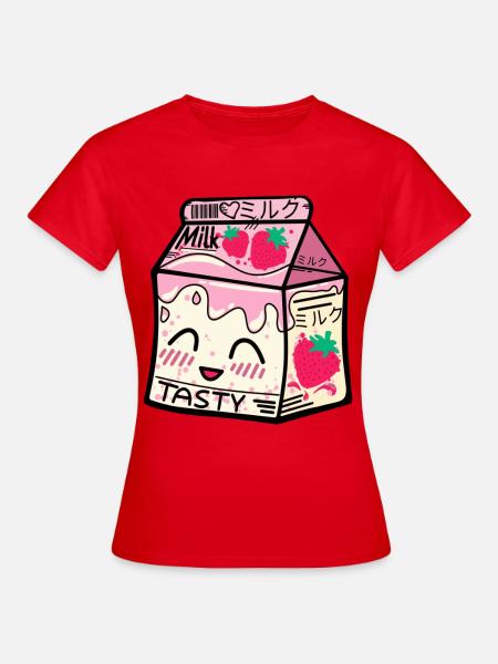 Erdbeer Milch Packung kawaii - Frauen T-Shirt - Rot