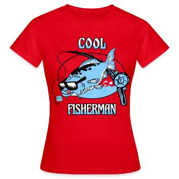 Homme pêcheur cool - T-shirt Femme - rouge - Devant - AI Model Female 172 dark (172cm)