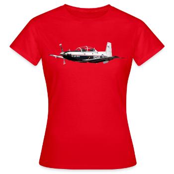 T-6A Texan II - Frauen T-Shirt - Rot - Vorne - AI Model Female 172 dark (172cm)