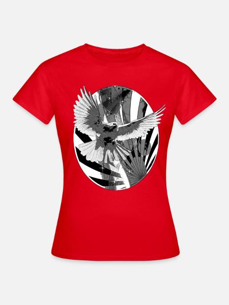 Taube schwarz weiß Friedenssymbol - Frauen T-Shirt - Rot