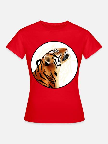 Tiger smiling - Frauen T-Shirt - Rot
