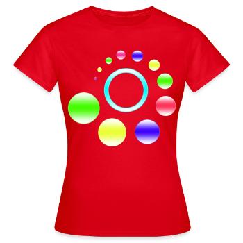 Éruption d’anneau en orbite néon - T-shirt Femme - rouge - Devant - AI Model Female 172 dark (172cm)