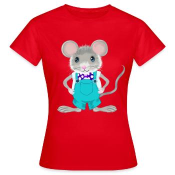 mignonne et élégante petite souris - T-shirt Femme - rouge - Devant - AI Model Female 172 dark (172cm)