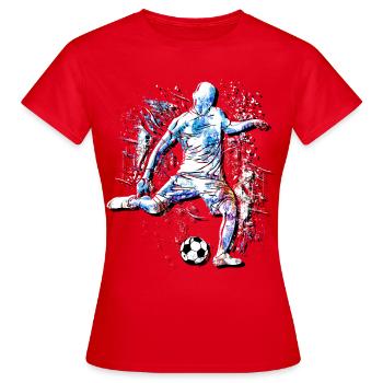 J’aime le football - Footballers Attaquants colorés - T-shirt Femme - rouge - Devant - AI Model Female 172 dark (172cm)