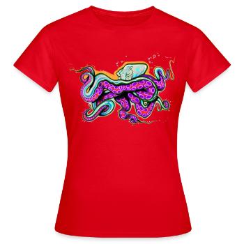 Pieuvre - T-shirt Femme - rouge - Devant - AI Model Female 172 dark (172cm)