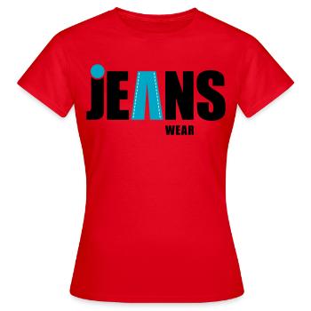 jeans wear mit punkt - Frauen T-Shirt - Rot - Vorne - AI Model Female 172 dark (172cm)