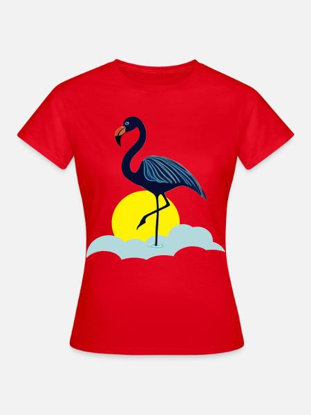 Blauer Flamingo - Frauen T-Shirt - Rot