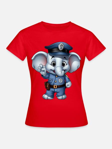 Polizei Elefäntchen - Frauen T-Shirt - Rot