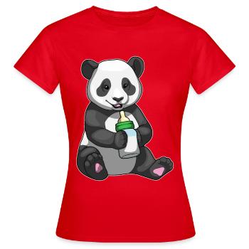 Panda Baby Milk Bottle - Women's T-Shirt - red - Front - AI Model Female 172 dark (172cm)
