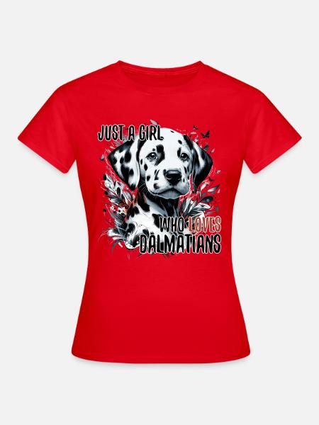 Mädchen liebt Dalmatiner Welpe Geschenk - Frauen T-Shirt - Rot