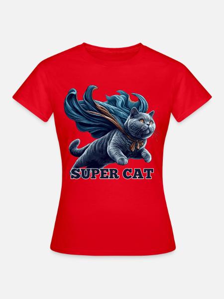 Super Katze BKH Blue Geschenk - Frauen T-Shirt - Rot