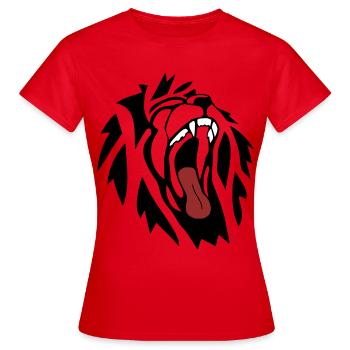 Lion - T-shirt Femme - rouge - Devant - AI Model Female 172 dark (172cm)