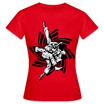 Judo-Griff - Frauen T-Shirt - Rot - Vorne - AI Model Female 172 dark (172cm)