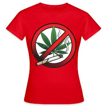 Cannabis Marijuana Prohibition Sign - Women's T-Shirt - red - Front - AI Model Female 172 dark (172cm)