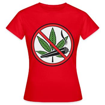 Prohibition sign cannabis marijuana - Women's T-Shirt - red - Front - AI Model Female 172 dark (172cm)