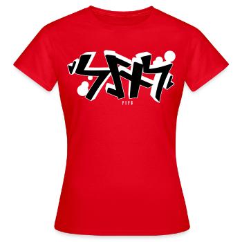 Sins rune graffiti - Women's T-Shirt - red - Front - AI Model Female 172 dark (172cm)