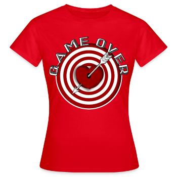 game over Pfeil mitten ins Herz Zielscheibe - Frauen T-Shirt - Rot - Vorne - AI Model Female 172 dark (172cm)