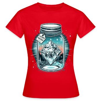 Diamant Eisberg im Einmachglas - Frauen T-Shirt - Rot - Vorne - AI Model Female 172 dark (172cm)