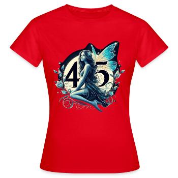 45 ans fée elfe anniversaire cadeau d’anniversaire - T-shirt Femme - rouge - Devant - AI Model Female 172 dark (172cm)