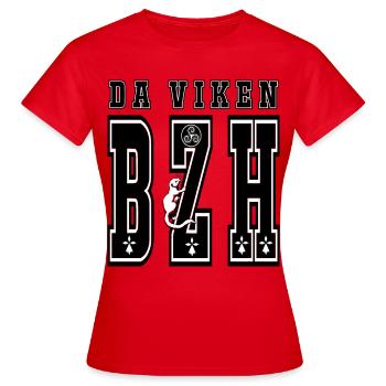 da viken BZH - T-shirt Femme - rouge - Devant - AI Model Female 172 dark (172cm)