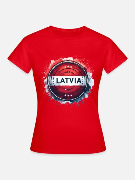 Made in Lettland Geschenk - Frauen T-Shirt - Rot