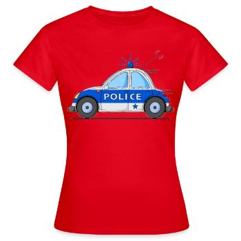 Voiture de Police Bleu - T-shirt Femme - rouge - Devant - AI Model Female 172 dark (172cm)
