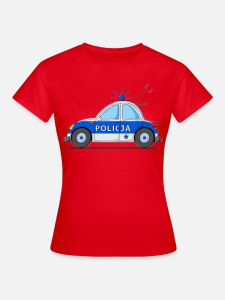 Polizeiauto Policja Blau - Frauen T-Shirt - Rot