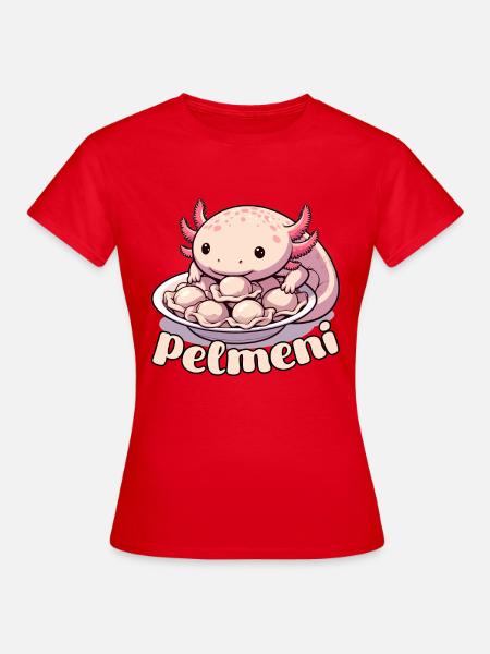 Axolotl Pelmeni süß Geschenk - Frauen T-Shirt - Rot
