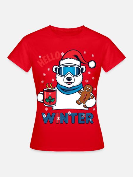 Eisbär mit Lebkuchen - Frauen T-Shirt - Rot