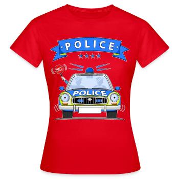 Voiture de police avec sirène - T-shirt Femme - rouge - Devant - AI Model Female 172 dark (172cm)