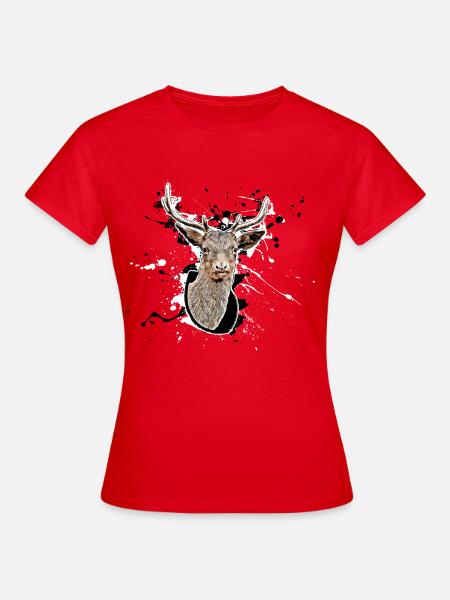 Hirsch - Frauen T-Shirt - Rot